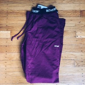 Greys Anatomy Maroon Scrub Set